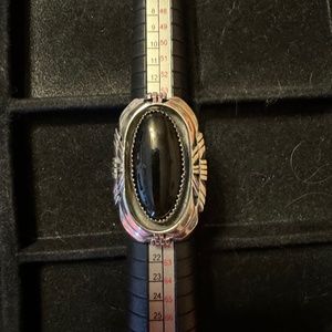 Native American Onyx Ring Size 8.5 Large